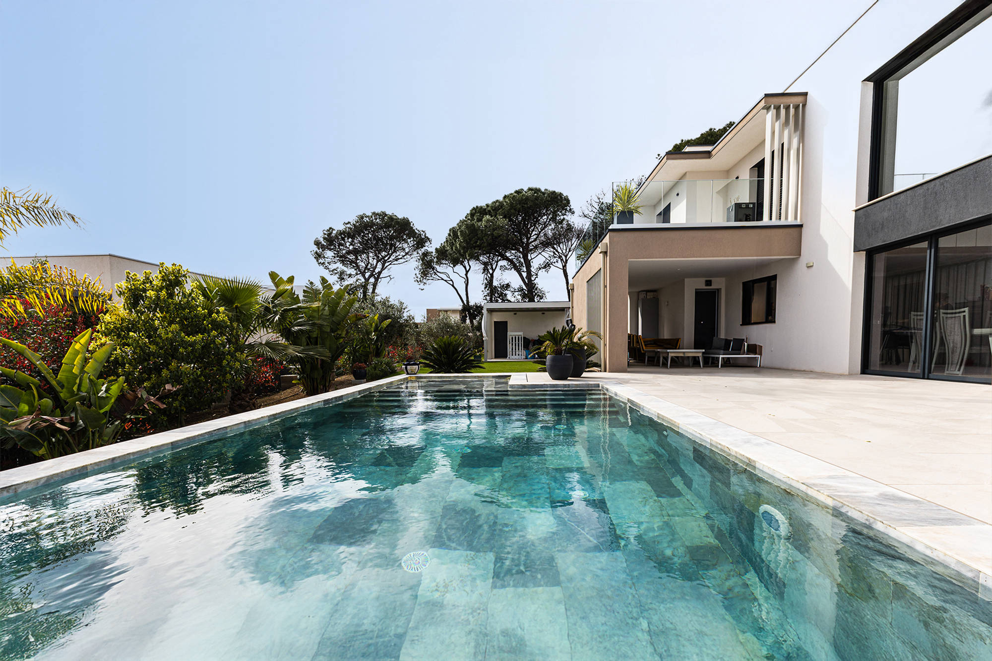 Modern house with pool and minimalist architecture