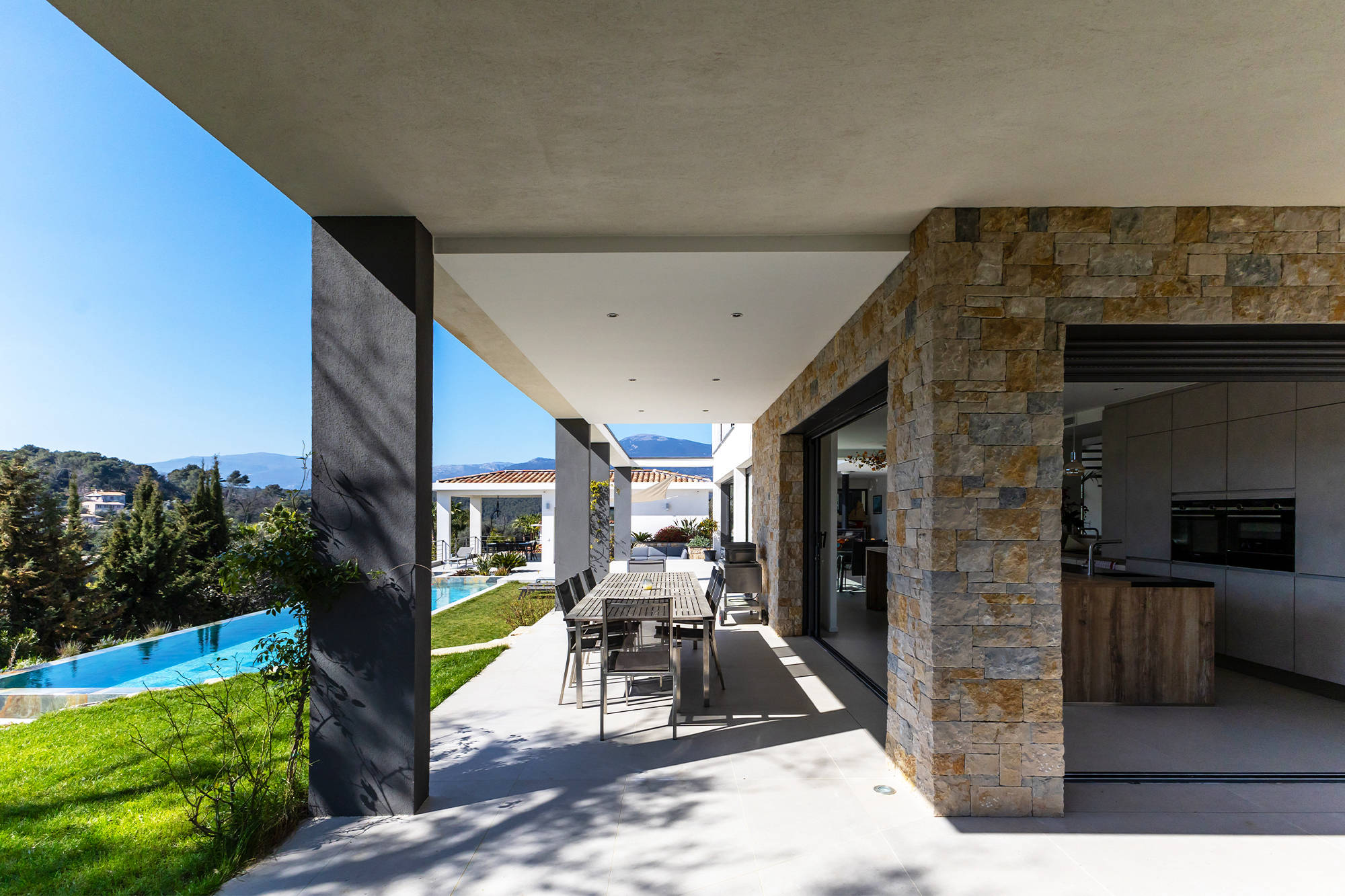 Architect-designed luxury villa with outdoor pool and garden.
